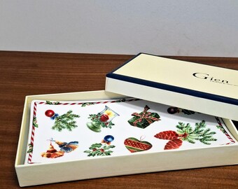 Gien Joyeux Noel – Rectangular Bowl - Bowl - Tray / Dish - Serving - Collecting - Christmas - France