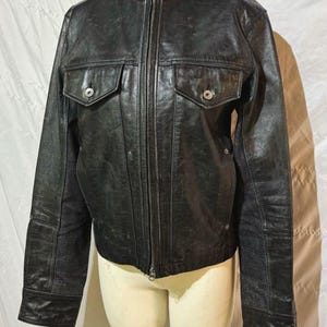 Vintage Gap Leather Jacket Women's - Etsy