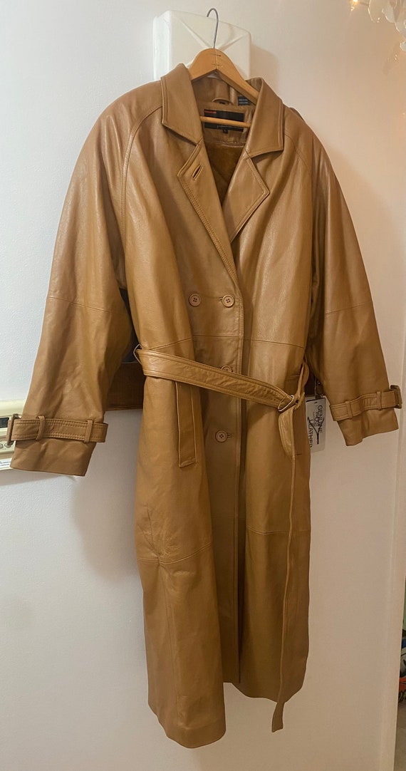 1990s Leather Longline Trench Coat