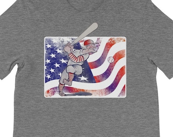 USA 4TH OF JULY Uncle Sam Shirts-Baseball American Flag Tee Short-Sleeve Unisex T-Shirt