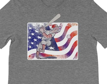 USA 4TH OF JULY Uncle Sam Koszulki-Baseball American Flag Koszulka z krótkim rękawem Unisex T-shirt