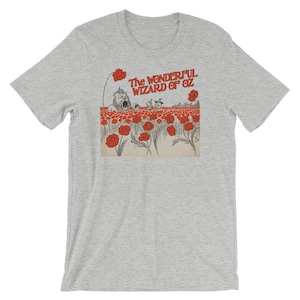 Vintage Wizard of Oz Deadly Poppy Field T-shirt-Cowardly Lion, Tin Man, Scarecrow, Dorothy, Toto - Short Sleeve Unisex T-Shirt