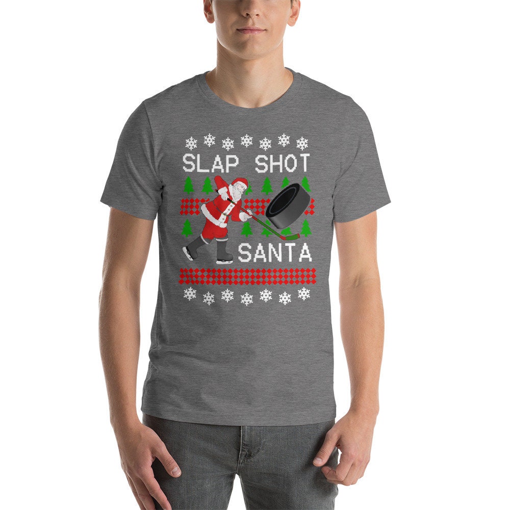 Santa Claus slap shot hockey camisafea camiseta suéter de Etsy