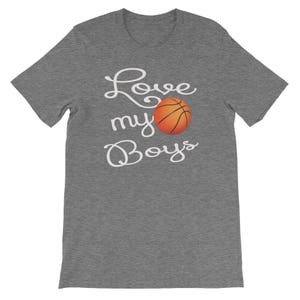Basketball Shirt for Moms and Dads Basketball Mom TShirt: Love My Boys Short Sleeve Unisex T-Shirt image 9