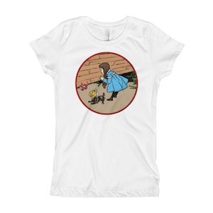 Vintage Wizard of OZ Dorothy Toto Wicked Witch Ruby Slippers Girl's T-Shirt