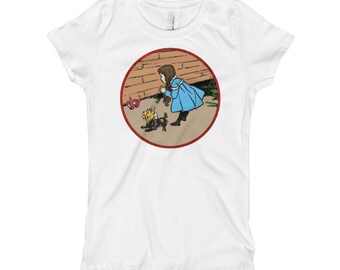 Vintage Wizard of OZ Dorothy Toto Wicked Witch Ruby Slippers Girl's T-Shirt