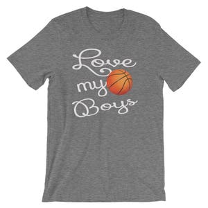 Basketball Shirt for Moms and Dads Basketball Mom TShirt: Love My Boys Short Sleeve Unisex T-Shirt image 10