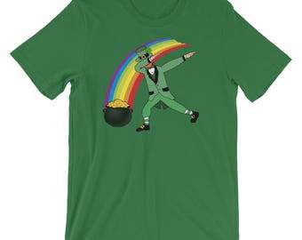 St Patricks Day Dabbin Leprechaun Short-Sleeve Unisex T-Shirt