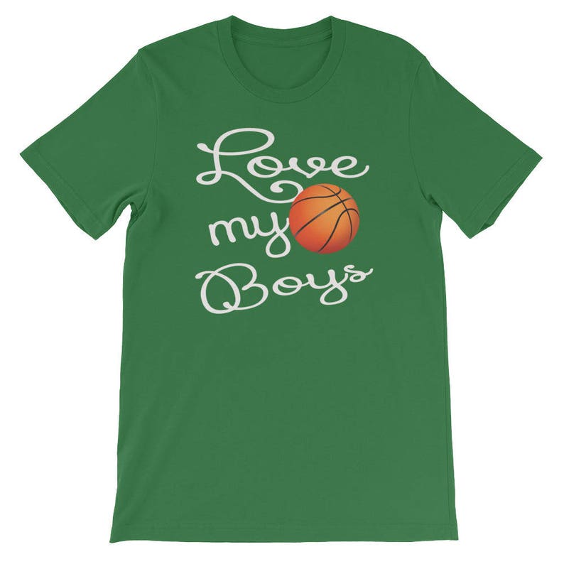 Basketball Shirt for Moms and Dads Basketball Mom TShirt: Love My Boys Short Sleeve Unisex T-Shirt image 7