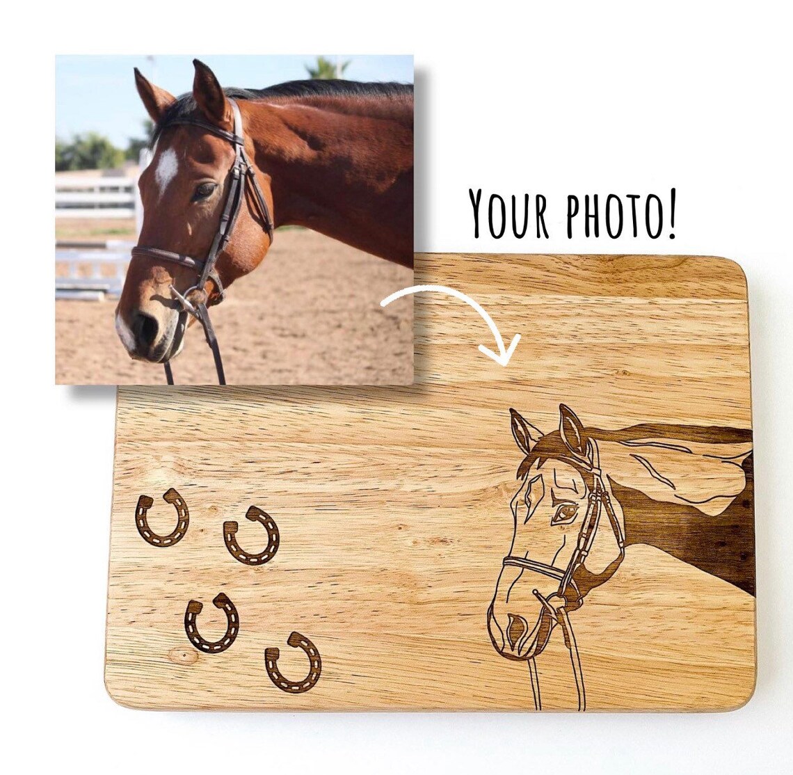 Custom engraved pet cutting boards. Pet cutting board. Horse Etsy