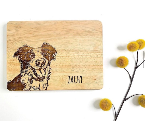 Custom engraved pet cutting boards. Pet cutting board. Dog cutting board. Custom engraved cutting boards. Gifts for dog lovers. Personalized