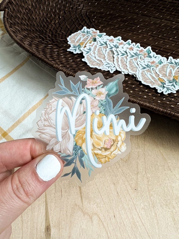 Mimi sticker. Floral Mimi decal. Grandma sticker for cup. Car decal. Boho stickers. Boho Mimi sticker. cute mama sticker.