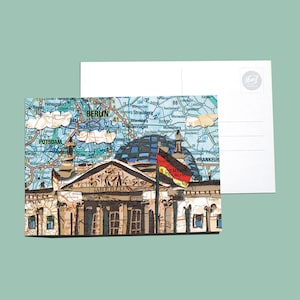 World map postcards - Germany and Berlin series