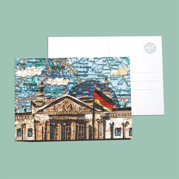 Weltkarte Postkarten - Deutschland und Berlin Serie