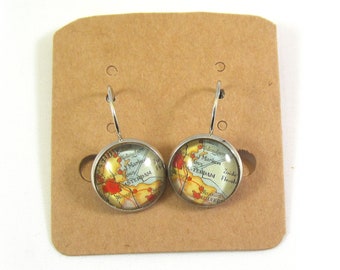 Personalized World map earrings - Netherlands variations