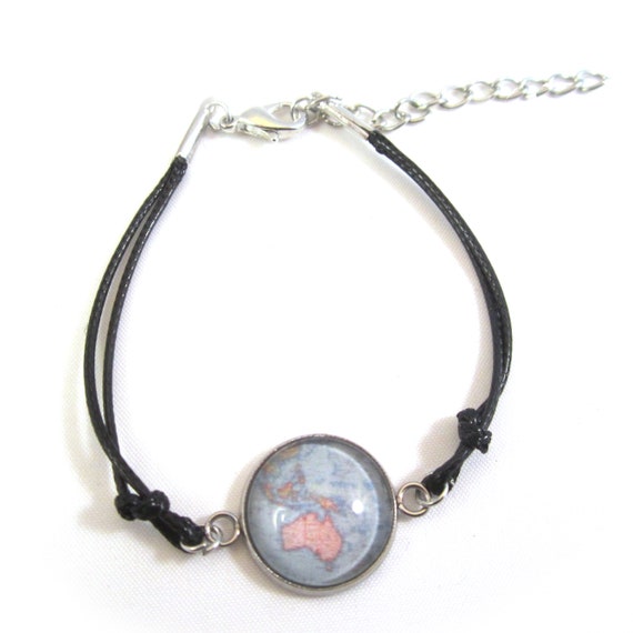 personalized World map bracelet - Asia / Indonesia variations