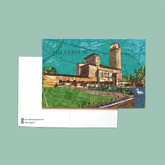 World map postcards - Gooi area series - Hilversum - Huizen - Naarden