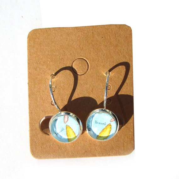 World map earrings - Netherlands Wadden variations