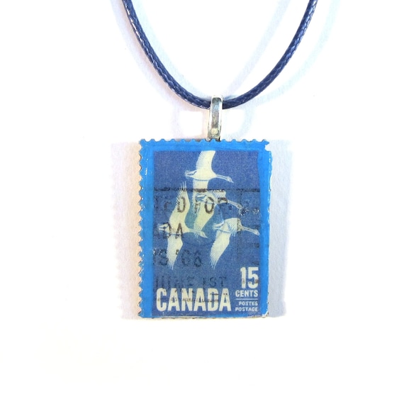 Postage stamp necklace - America variations