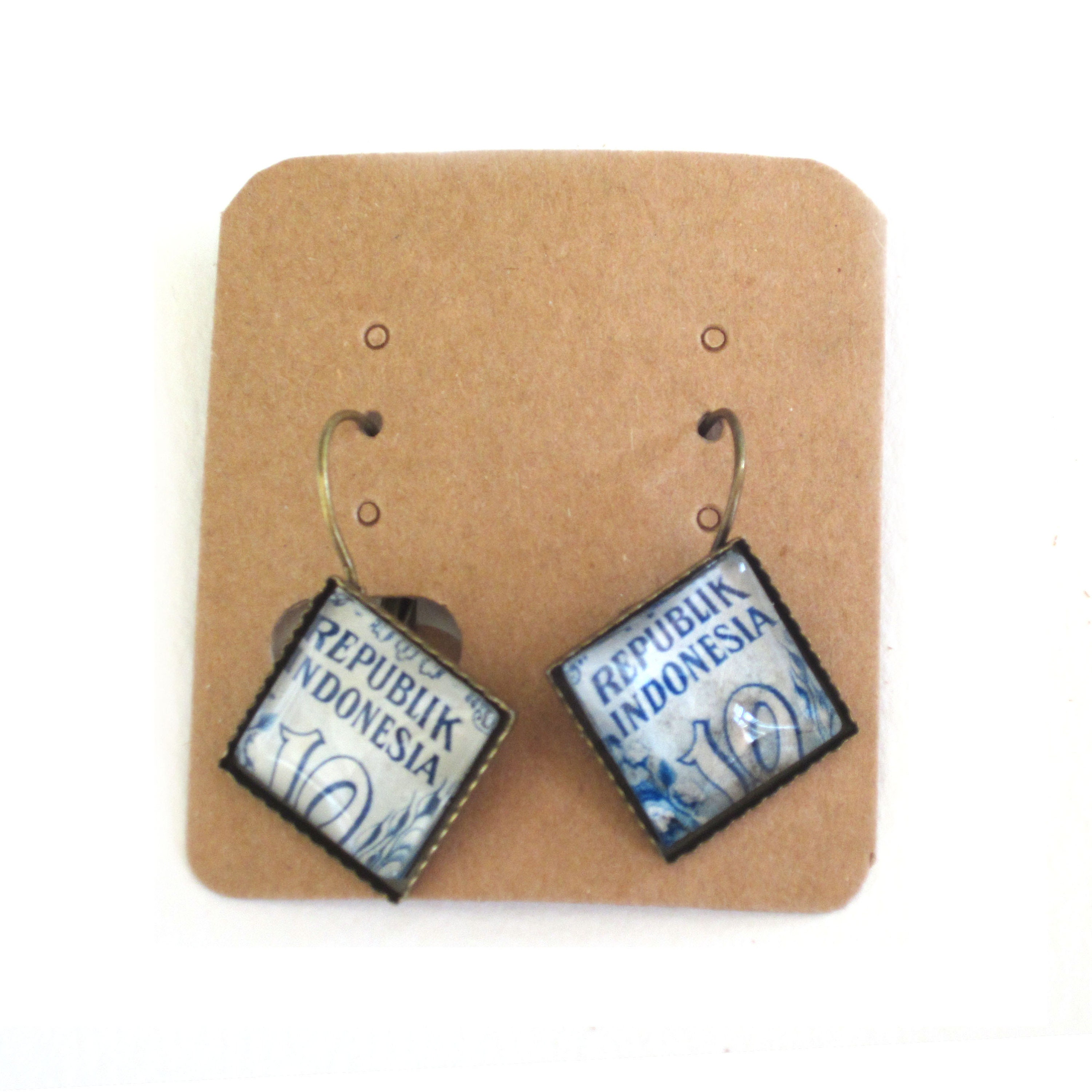 personalized Postage stamp earrings