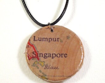 Necklace - wooden world map