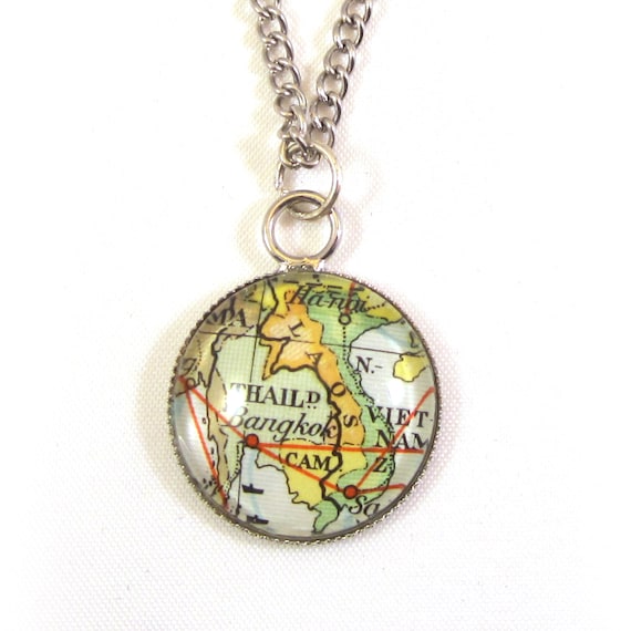 Map necklaces - Asia variatons 20 mm