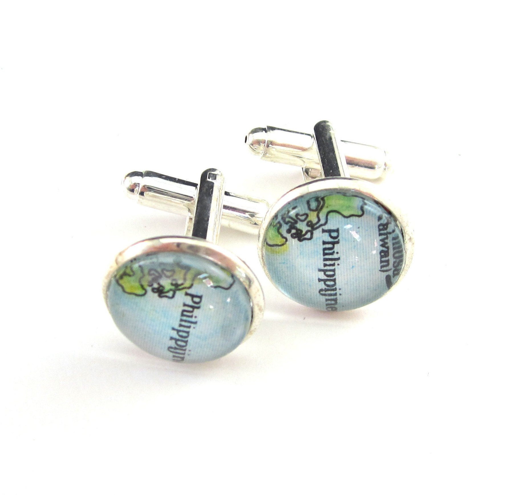 Personalized Map Cufflinks - Asia