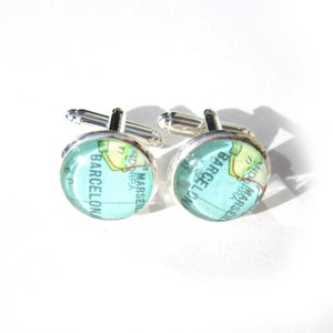 Personalized World map cufflinks - South Europe variations