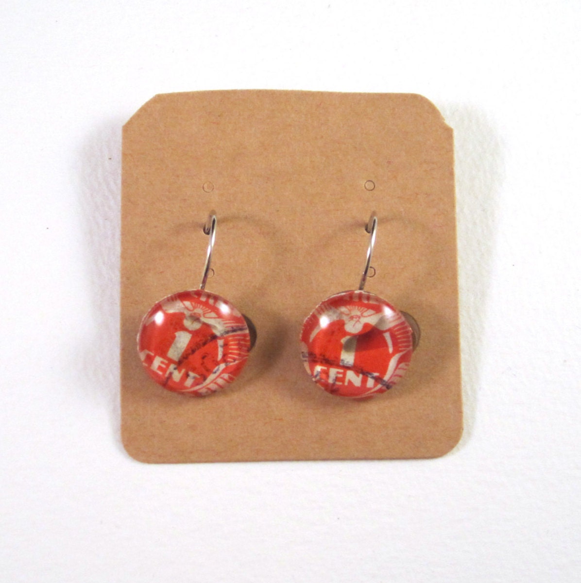 Personalized postage stamp earrings