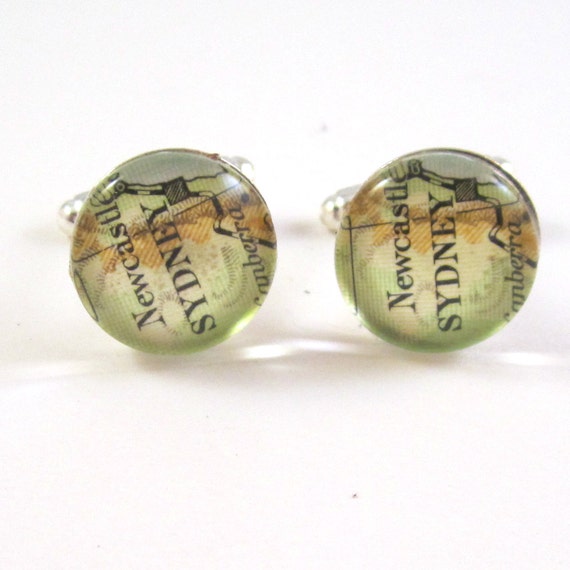 Personalized Map cufflinks - Oceania / Australia