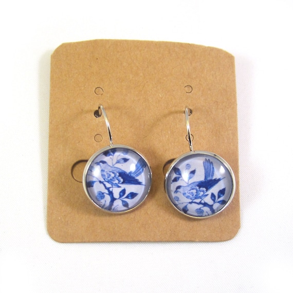 Delft blue clip on earring