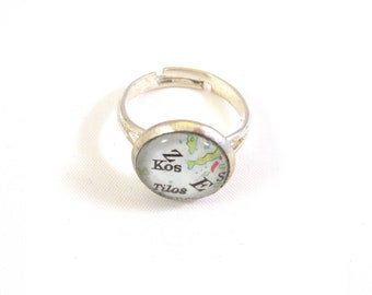 Personalized World map ring - South Europe