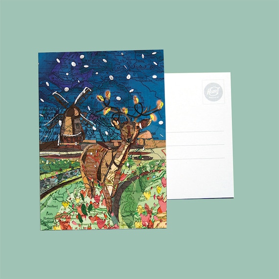 World map postcards - Christmas