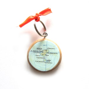 Personalized World map keychain south Europe variations