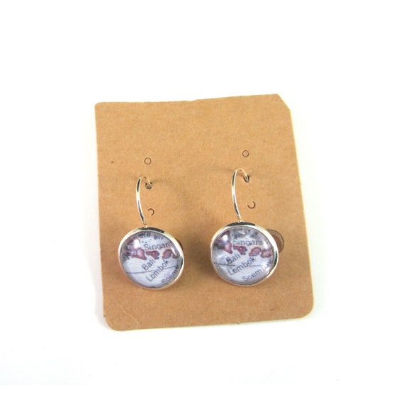 Personalized World map earring - Oceania variations