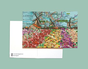 World map postcards  - Zaanstreek