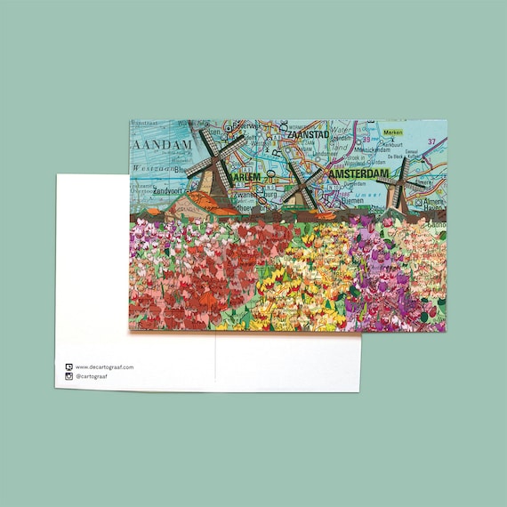 World map postcards  - Zaanstreek