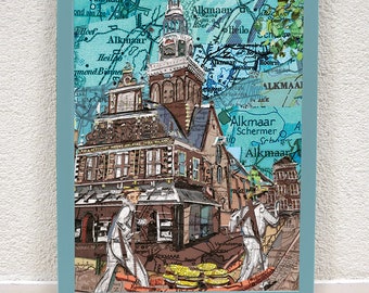 World map poster: Haarlem, Zaandam and Alkmaar variations