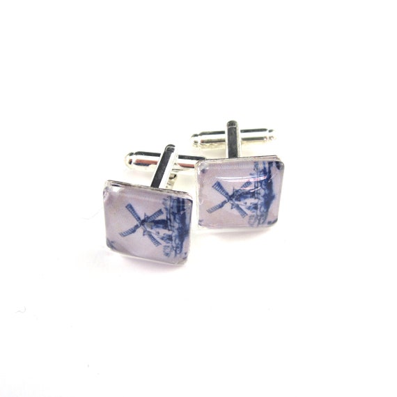 Delft blue cufflinks