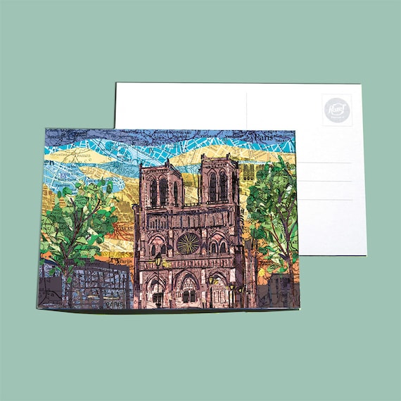 World map postcards - Paris series