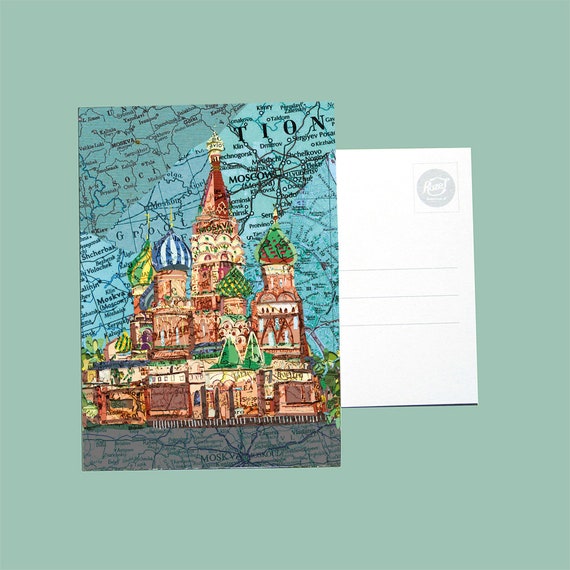 World map postcards Europe and Eastern series