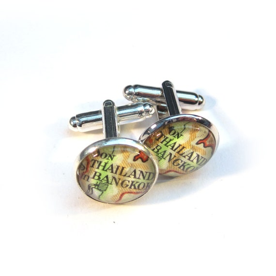 Personalized Map Cufflinks - Asia