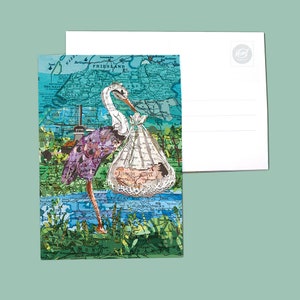 World map postcards - Birth series