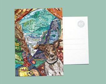 World map postcards - Dog series