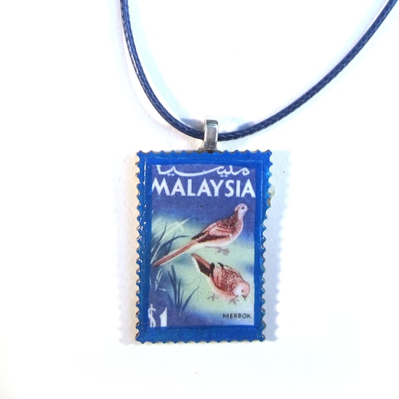 Postage stamp necklace - Malaysia variations