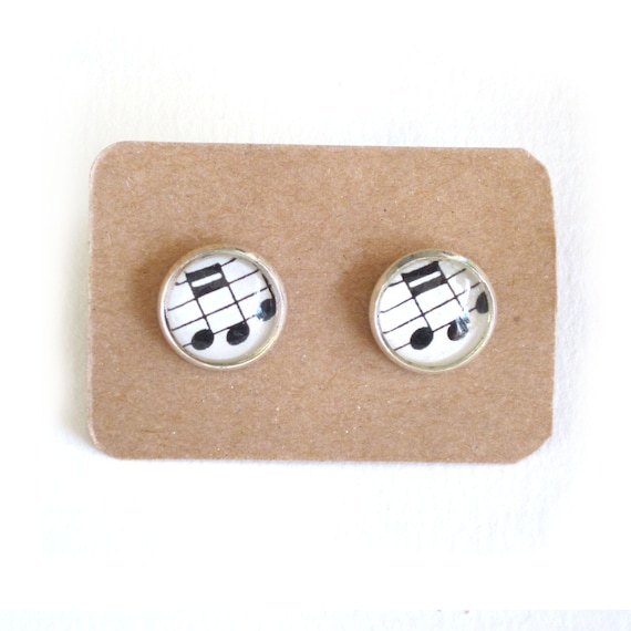 Personaized sheet music ear studs