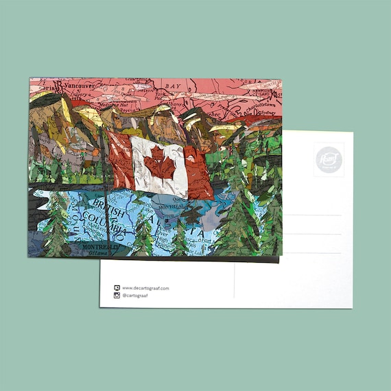 World map postcards - Canada