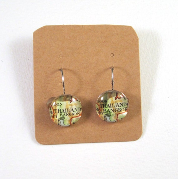 Personalized Map earrings - Asia variations