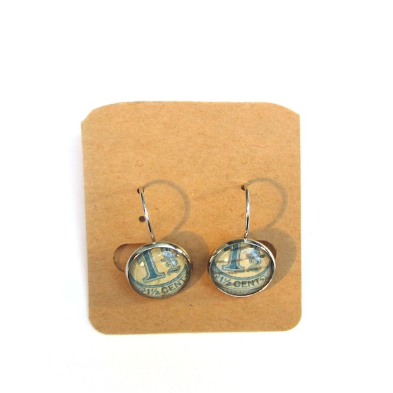 personalized Postage stamp earrings