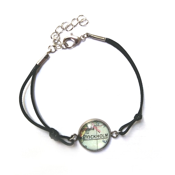 Personalized World map bracelet - North Europe variations